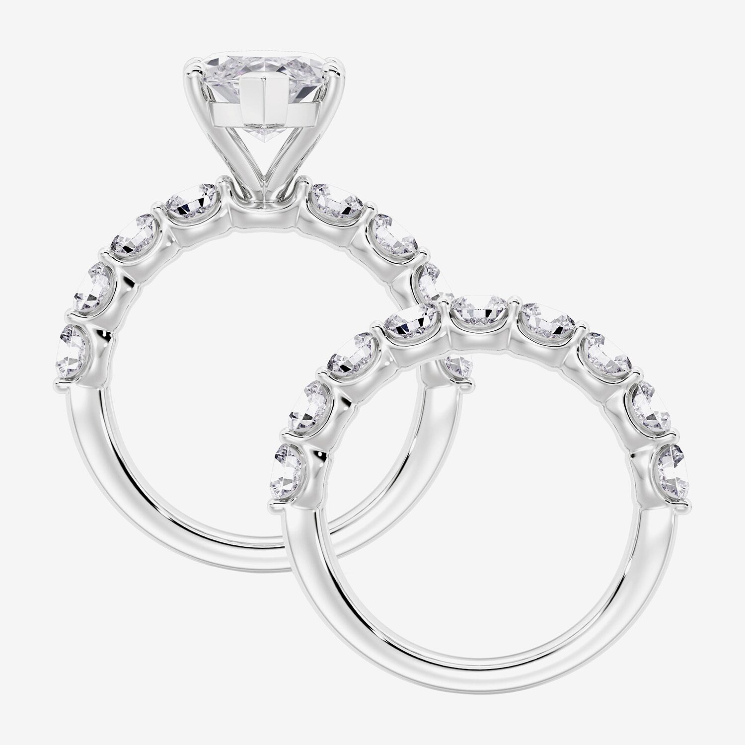 Signature By Modern Bride (F / Vs2) Womens 7 7/8 Ct. T.W. Lab Grown White Diamond 14K Gold Marquise Side Stone Bridal Set