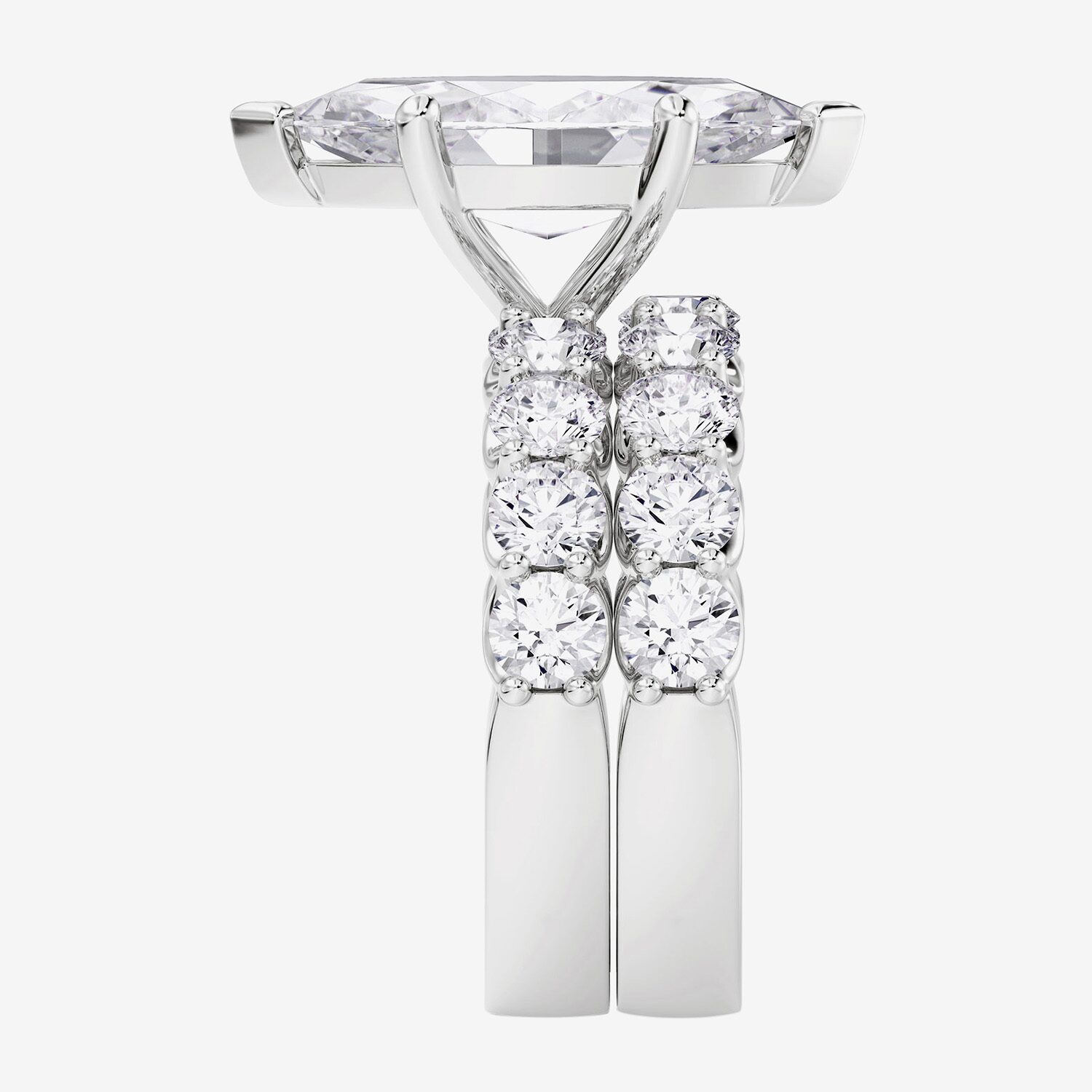 Signature By Modern Bride (F / Vs2) Womens 7 7/8 Ct. T.W. Lab Grown White Diamond 14K Gold Marquise Side Stone Bridal Set