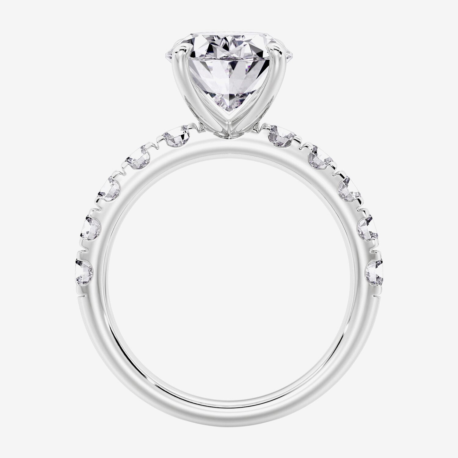 Signature By Modern Bride (F / Vs2) Womens 5 CT. T.W. Lab Grown White Diamond 14K Gold Oval Side Stone Engagement Ring