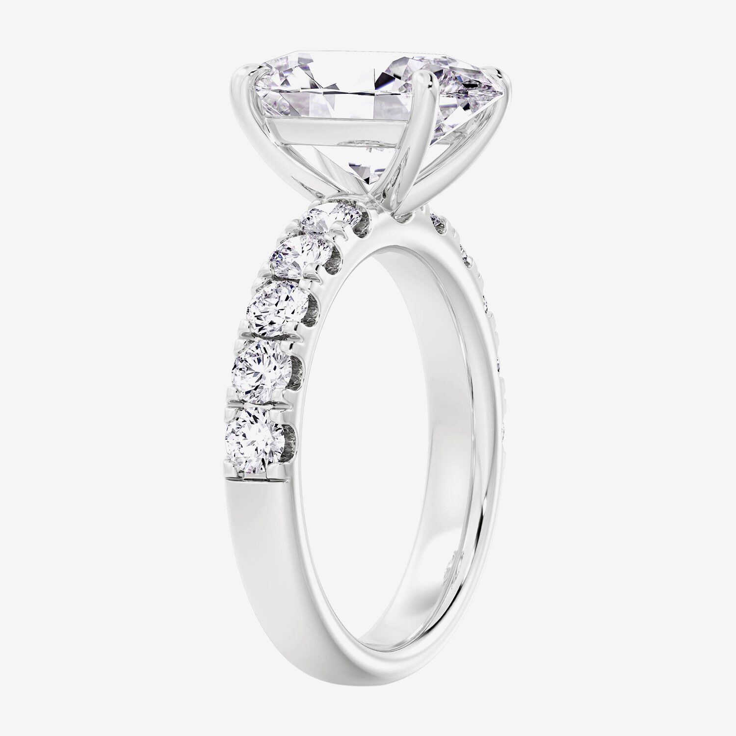 Signature By Modern Bride (F / Vs2) Womens 5 CT. T.W. Lab Grown White Diamond 14K Gold Oval Side Stone Engagement Ring