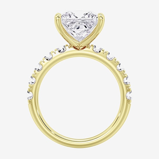 Signature By Modern Bride (F / Vs2) Womens 5 CT. T.W. Lab Grown White Diamond 14K Gold Side Stone Engagement Ring