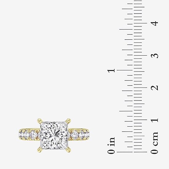 Signature By Modern Bride (F / Vs2) Womens 5 CT. T.W. Lab Grown White Diamond 14K Gold Side Stone Engagement Ring