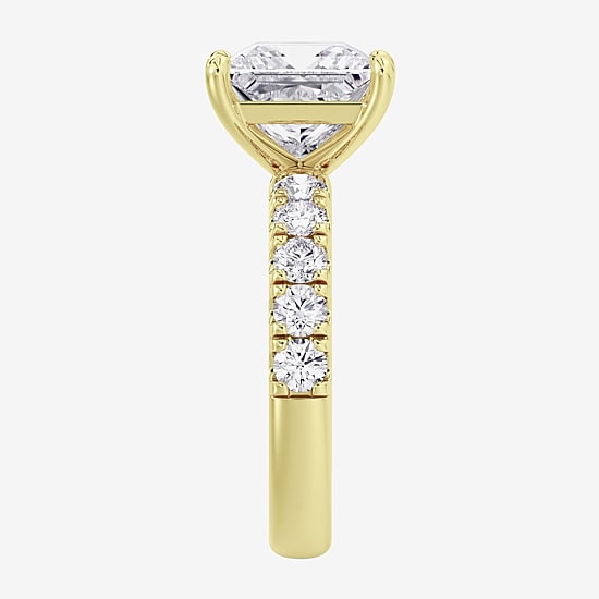 Signature By Modern Bride (F / Vs2) Womens 5 CT. T.W. Lab Grown White Diamond 14K Gold Side Stone Engagement Ring