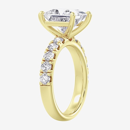 Signature By Modern Bride (F / Vs2) Womens 5 CT. T.W. Lab Grown White Diamond 14K Gold Side Stone Engagement Ring
