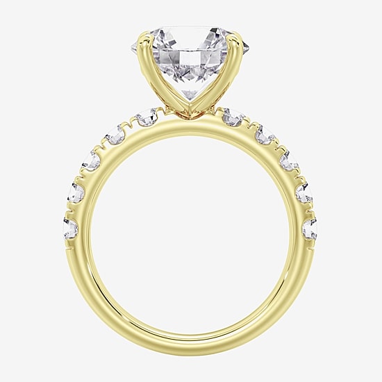Signature By Modern Bride (F / Vs2) Womens 5 CT. T.W. Lab Grown White Diamond 14K Gold Round Side Stone Engagement Ring