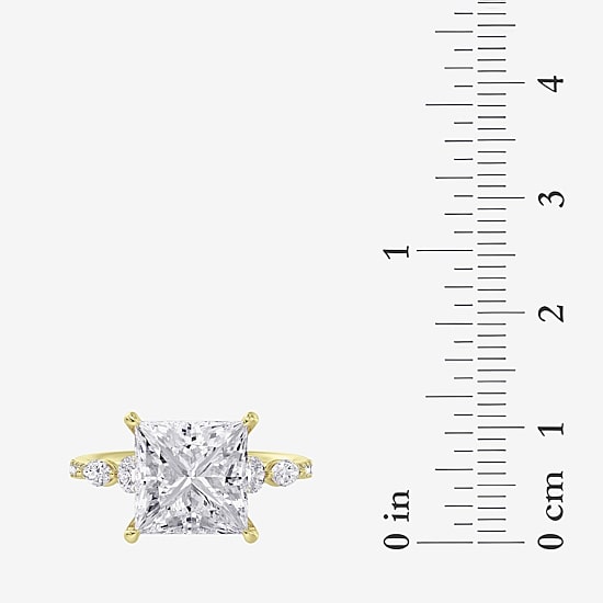 (F / Vs2) Womens 6 1/2 Ct. T.W. Lab Grown White Diamond 14K Gold Side Stone Engagement Ring