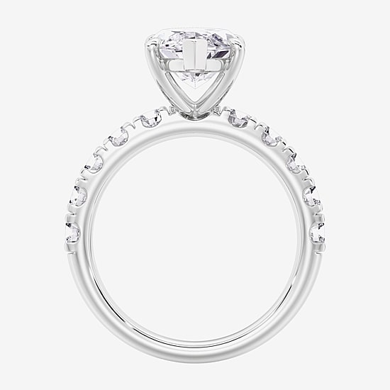 Signature By Modern Bride (F / Vs2) Womens 5 CT. T.W. Lab Grown White Diamond 14K Gold Marquise Side Stone Engagement Ring