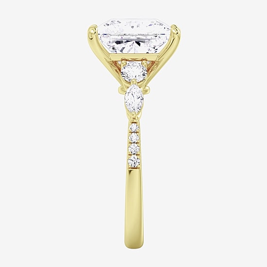 (F / Vs2) Womens 6 1/2 Ct. T.W. Lab Grown White Diamond 14K Gold Side Stone Engagement Ring