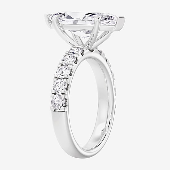 Signature By Modern Bride (F / Vs2) Womens 5 CT. T.W. Lab Grown White Diamond 14K Gold Marquise Side Stone Engagement Ring