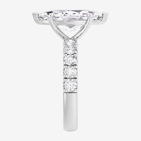Signature By Modern Bride (F / Vs2) Womens 5 CT. T.W. Lab Grown White Diamond 14K Gold Marquise Side Stone Engagement Ring