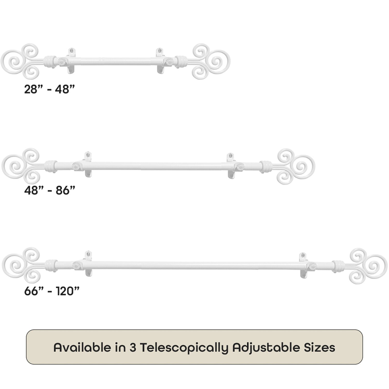 Achim Imperial ¾ Adjustable 3/4 Curtain Rod