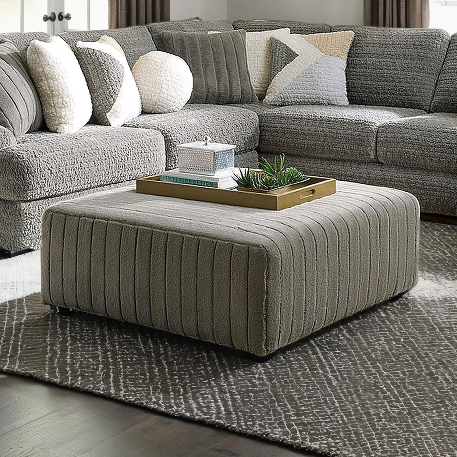 Furniture of America™  RINO Ottoman in Charcoal
