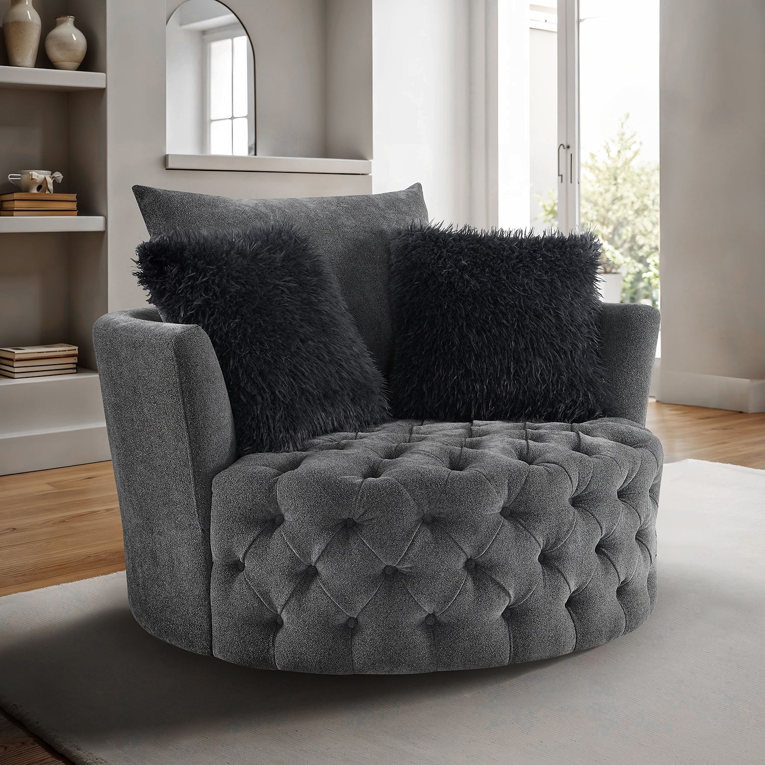 Furniture of America™  DOTTIE Swivel Accent Chair