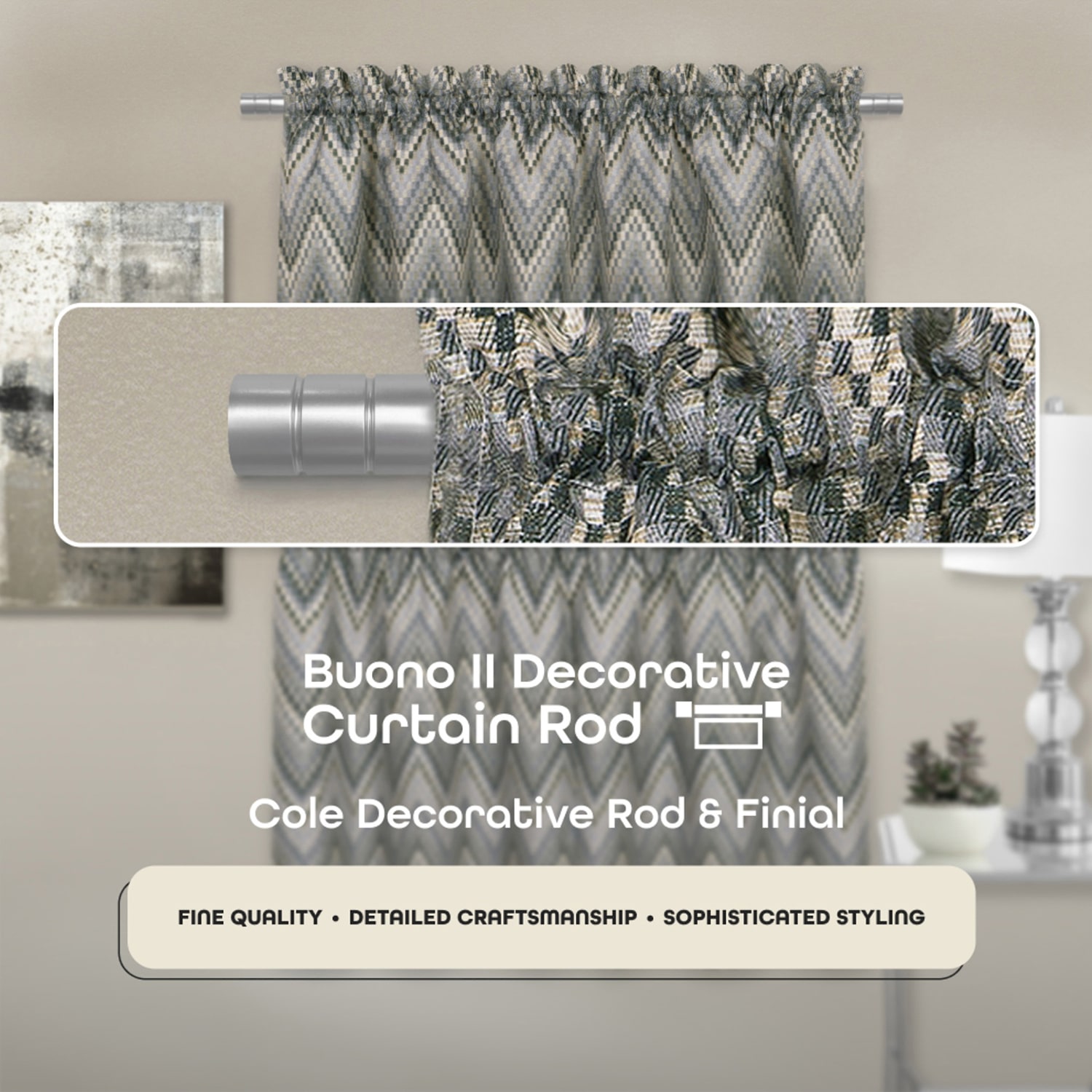 Achim Cole ¾ Adjustable 3/4 Curtain Rod