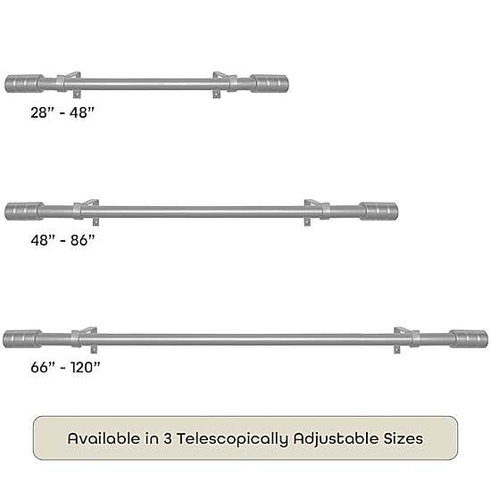 Achim Cole Adjustable 3/4 IN Curtain Rod