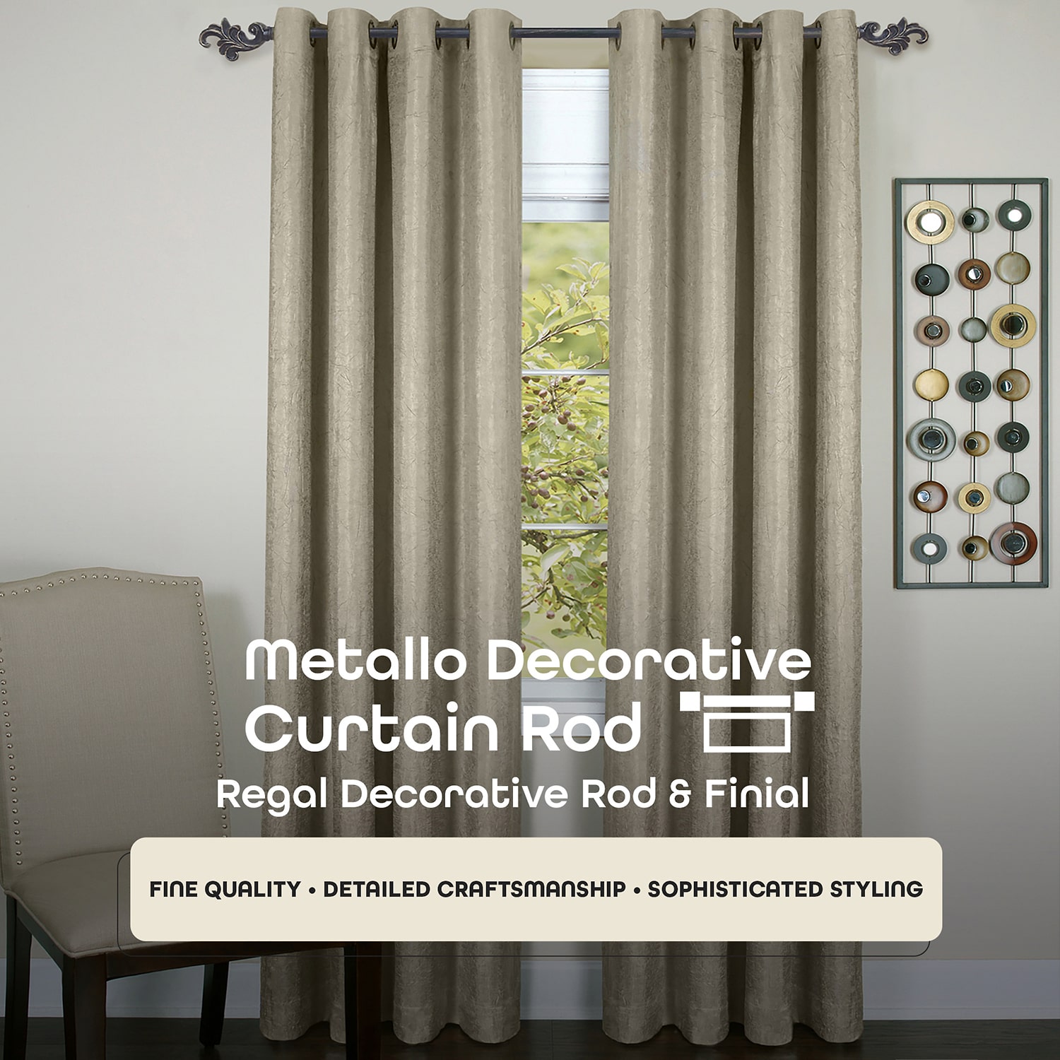 Achim Regal ¾ Adjustable 3/4 Curtain Rod