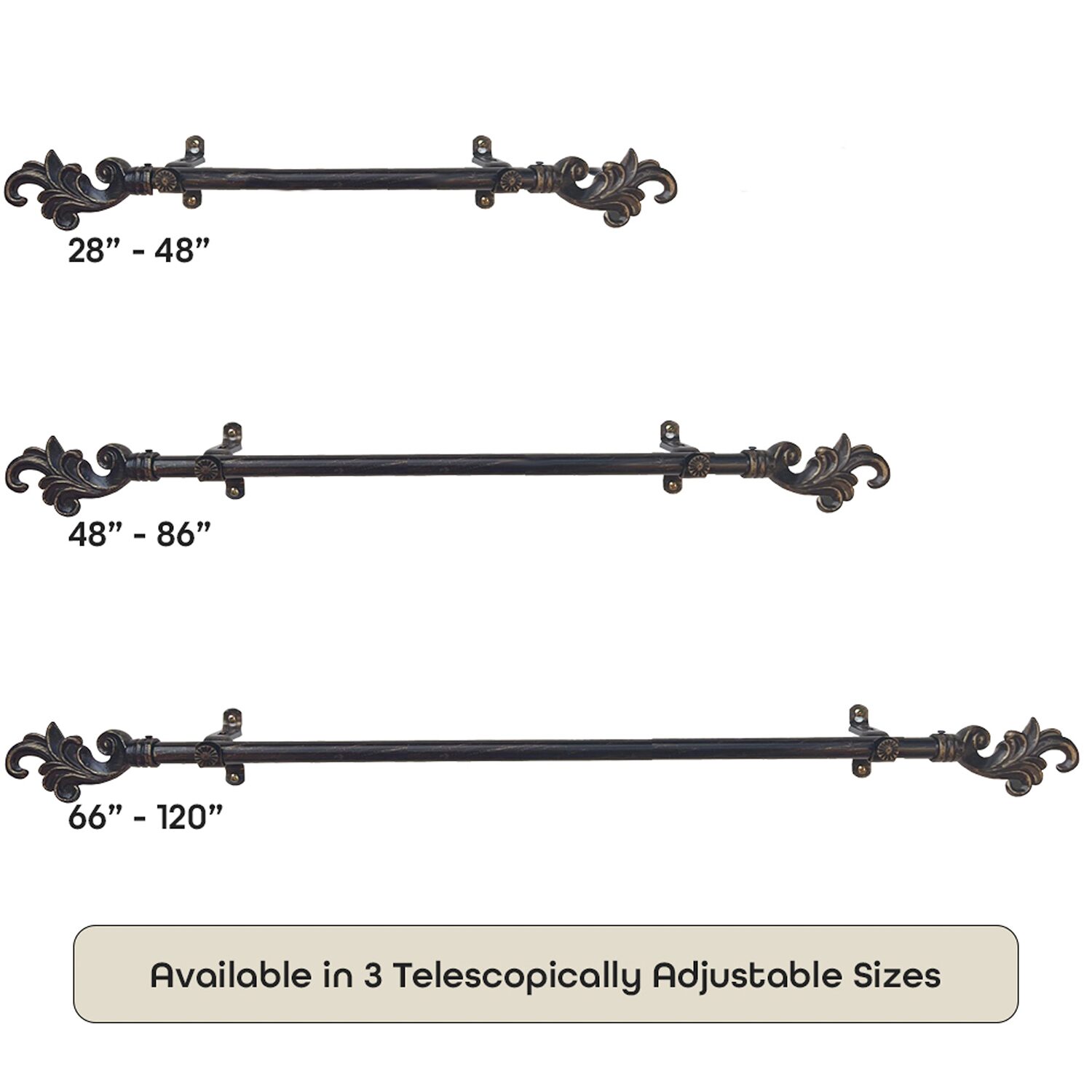 Achim Regal ¾ Adjustable 3/4 Curtain Rod