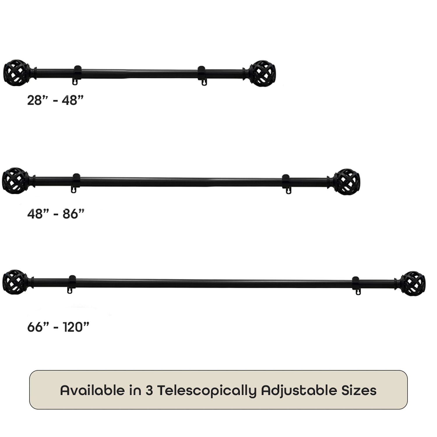 Achim Carrie ¾ Adjustable 3/4 Curtain Rod