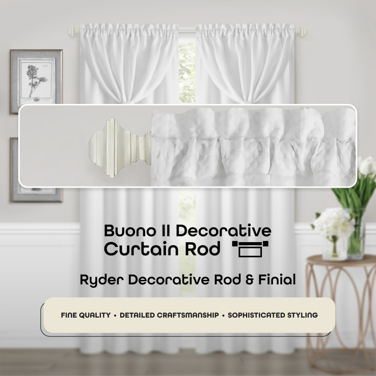 Achim Ryder Adjustable 3/4 Curtain Rod
