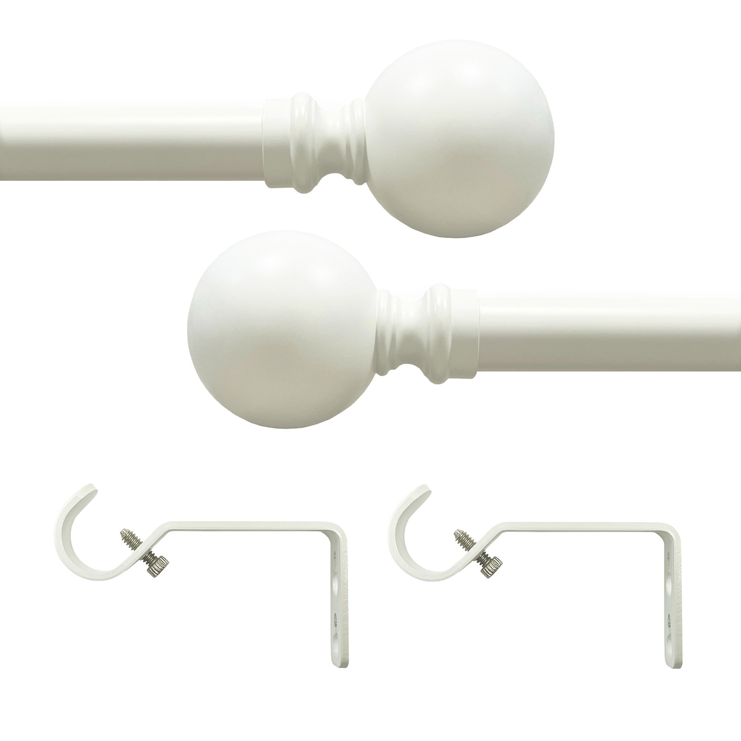 Achim Morgan White Adjustable 3/4 Curtain Rod