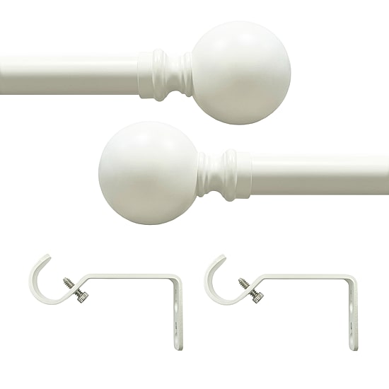 Achim Morgan White Adjustable 3/4 IN Curtain Rod