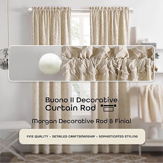 Achim Morgan White Adjustable 3/4 IN Curtain Rod