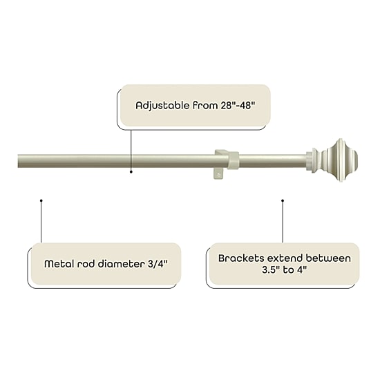 Achim Ryder Adjustable 3/4 IN Curtain Rod
