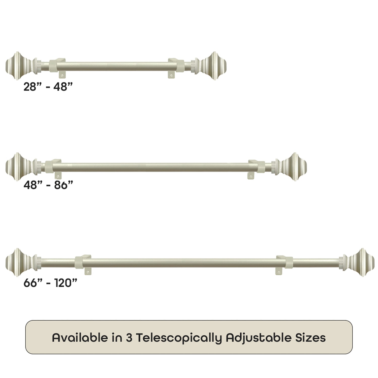 Achim Ryder Adjustable 3/4 Curtain Rod
