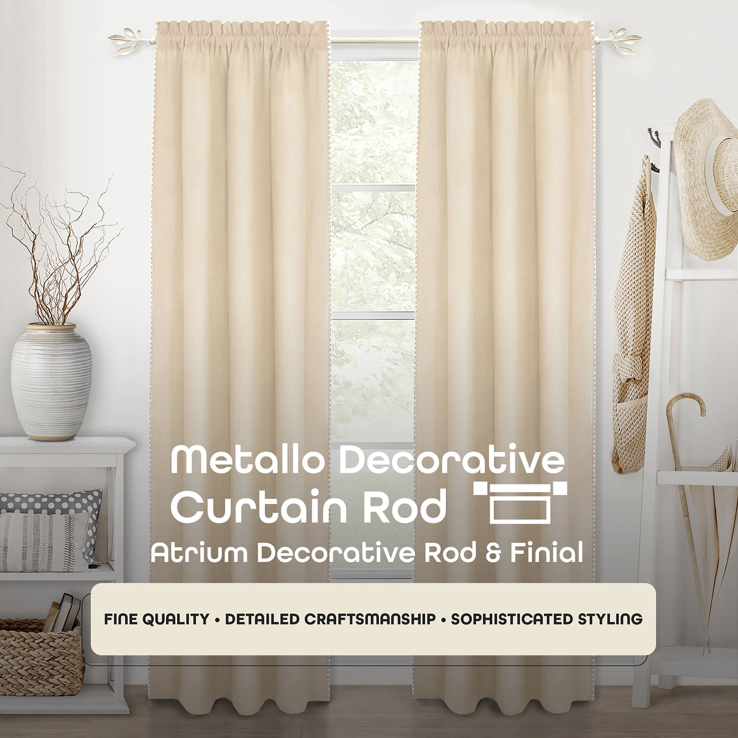 Achim Atrium Adjustable 3/4 Curtain Rod