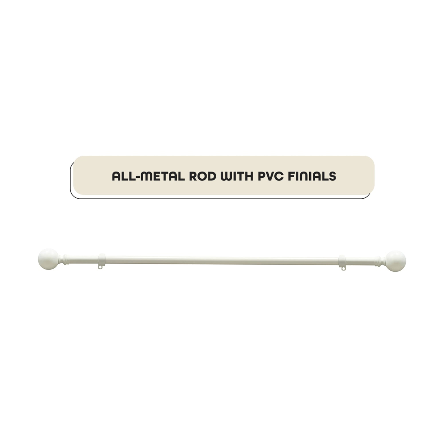 Achim Morgan White Adjustable 3/4 Curtain Rod