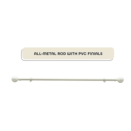 Achim Morgan White Adjustable 3/4 IN Curtain Rod
