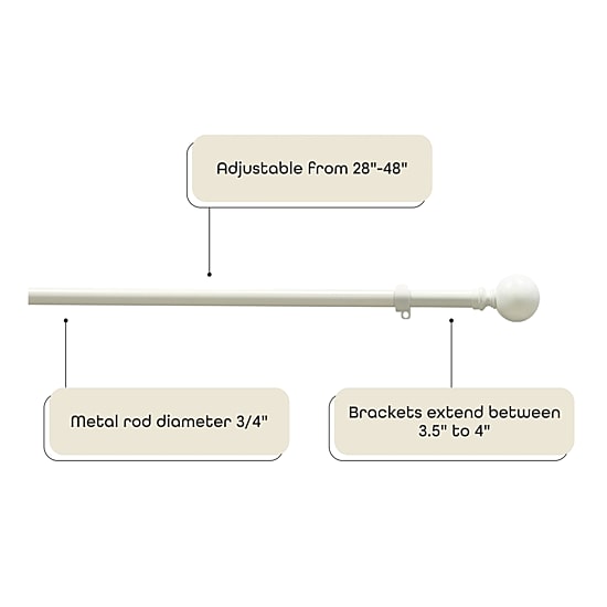 Achim Morgan White Adjustable 3/4 IN Curtain Rod