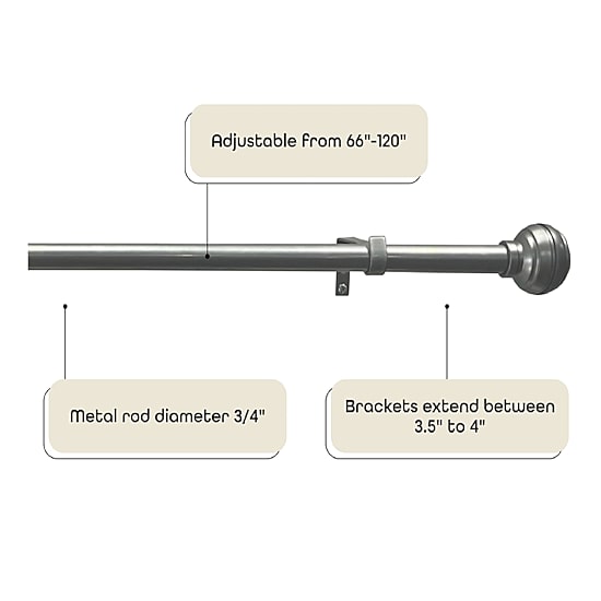 Achim Hayden Adjustable 3/4 IN Curtain Rod
