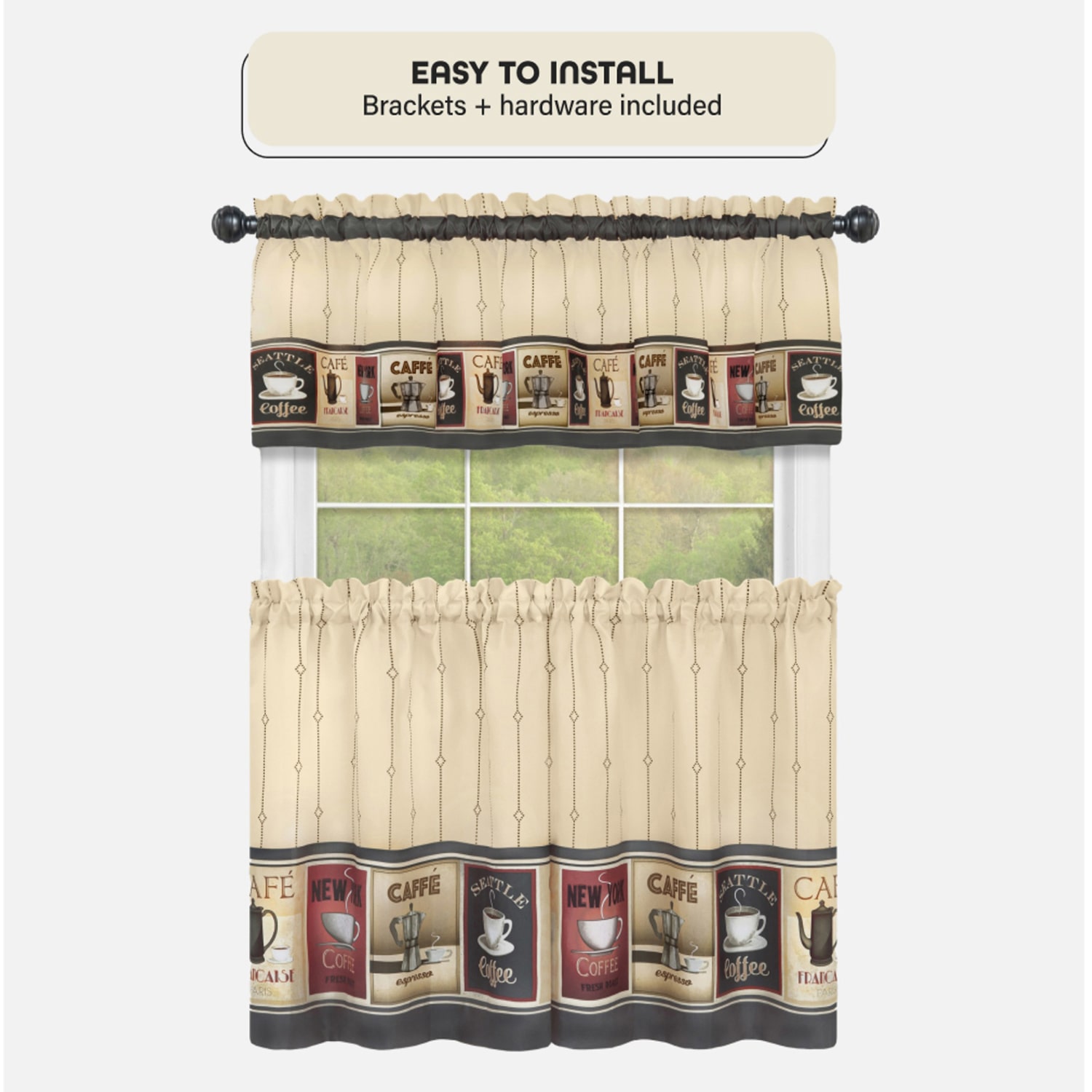 Achim Hayden Adjustable 3/4 Curtain Rod