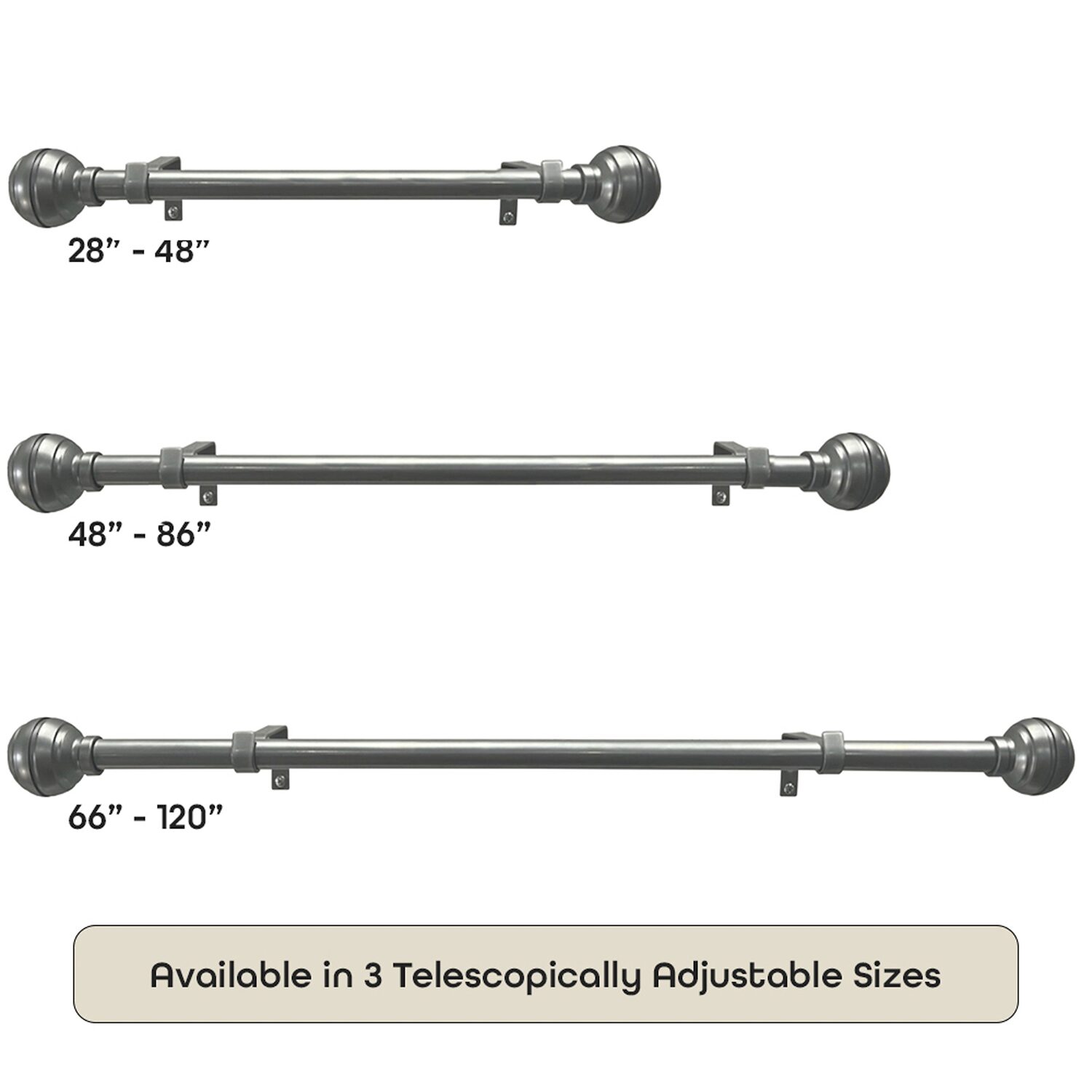 Achim Hayden Adjustable 3/4 Curtain Rod