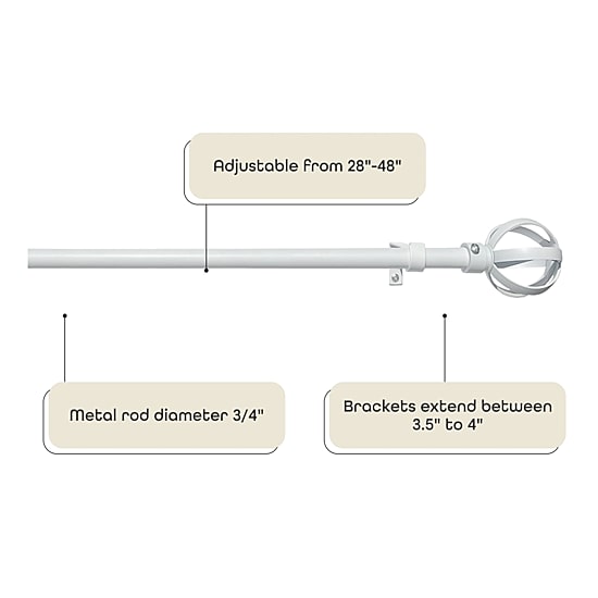 Achim Halo Adjustable 3/4 IN Curtain Rod