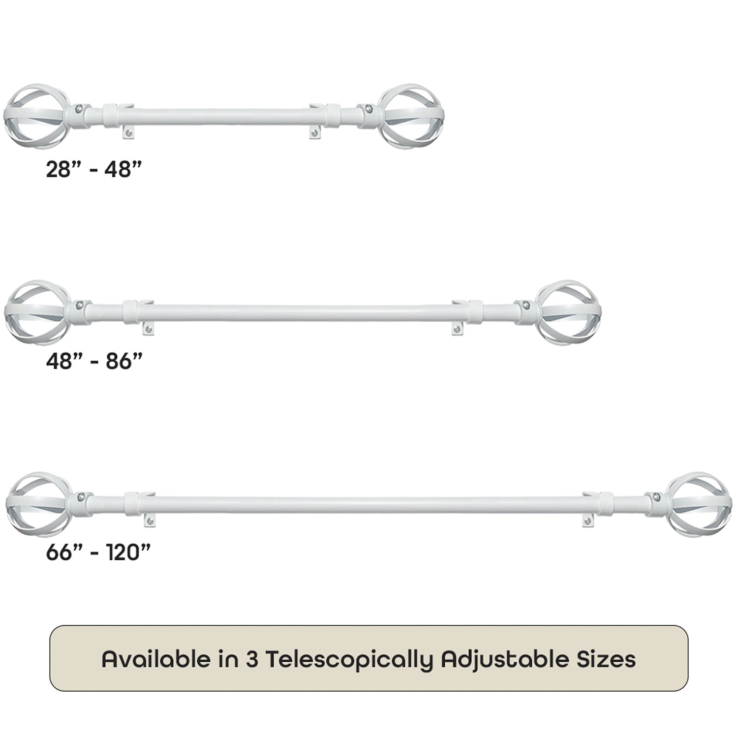 Achim Halo Adjustable 3/4 Curtain Rod