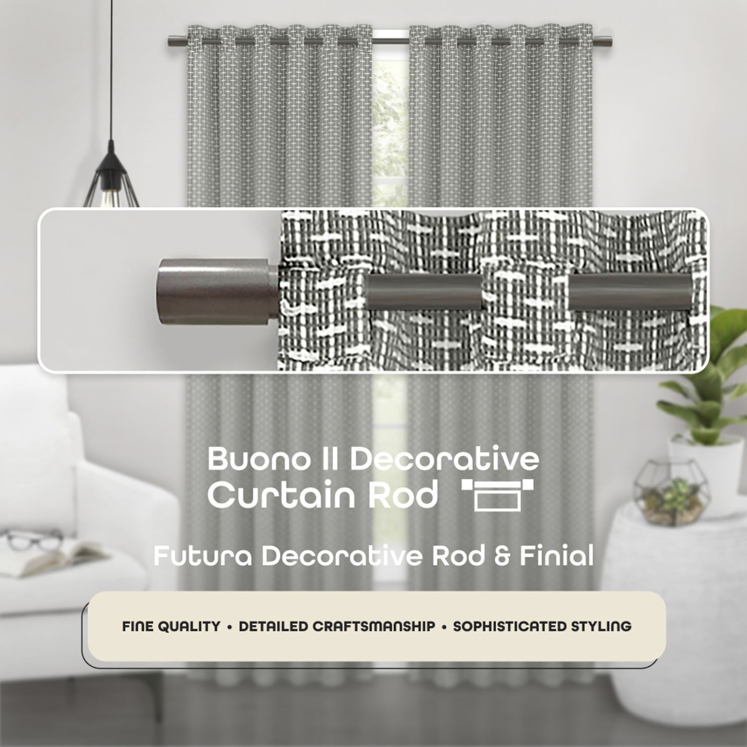 Achim Futura Adjustable 3/4 Curtain Rod