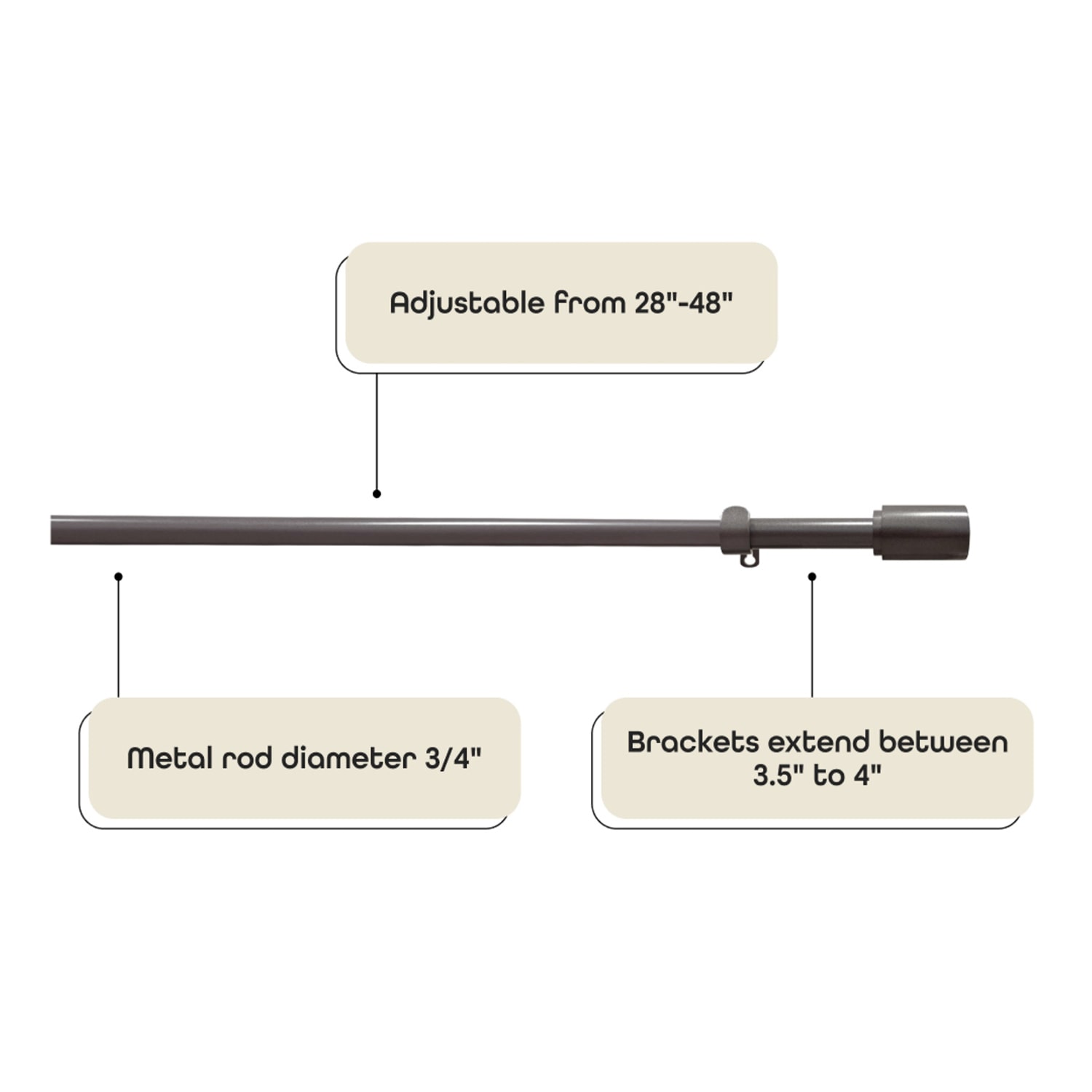 Achim Futura Adjustable 3/4 Curtain Rod