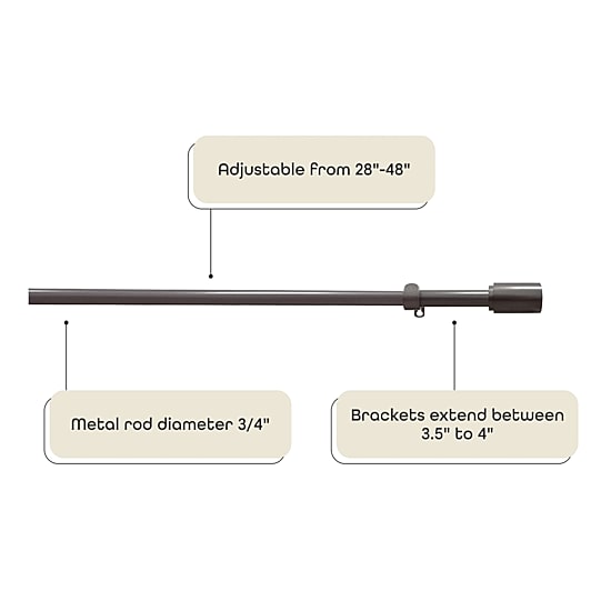 Achim Futura Adjustable 3/4 IN Curtain Rod