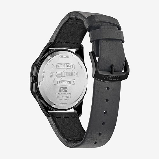 Citizen Star Wars Mens Black Leather Strap Watch Bm7498-00w