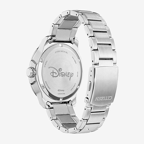 Citizen Mickey Water Sport Mickey Mouse Mens Silver Tone Stainless Steel Bracelet Watch Aw1529-81w
