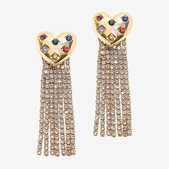 Bijoux Bar Womens Heart Drop Earrings