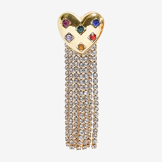 Bijoux Bar Womens Heart Drop Earrings