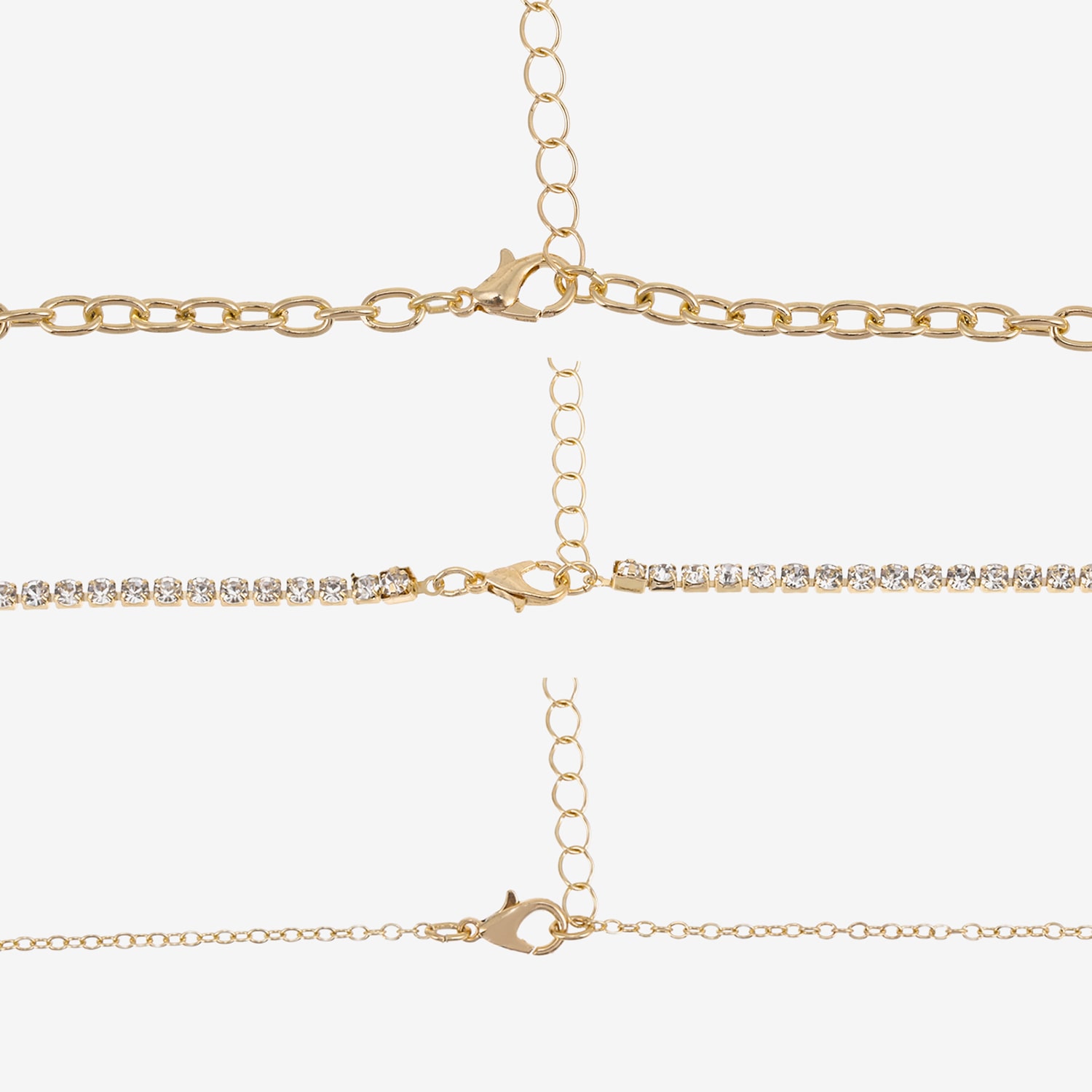Forever 21 Forever21 Womens Crystal Cross Evil Eye 3-pc. Necklace Set