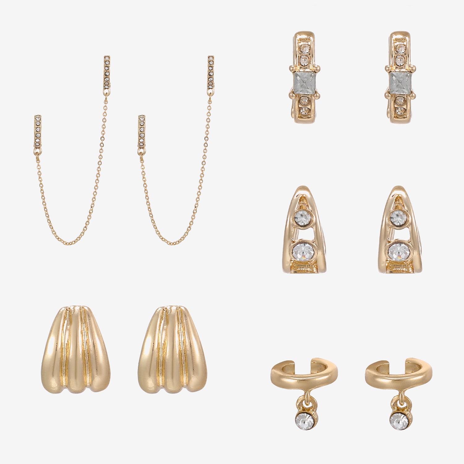 Forever 21 Forever21 Womens Glass 5-pc. Earring Set