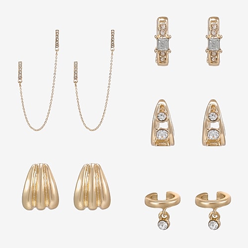 Forever 21 Forever21 Womens Glass 5-pc. Earring Set In Yellow