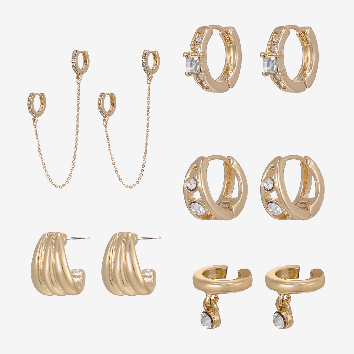 Forever 21 Forever21 Womens Glass 5-pc. Earring Set