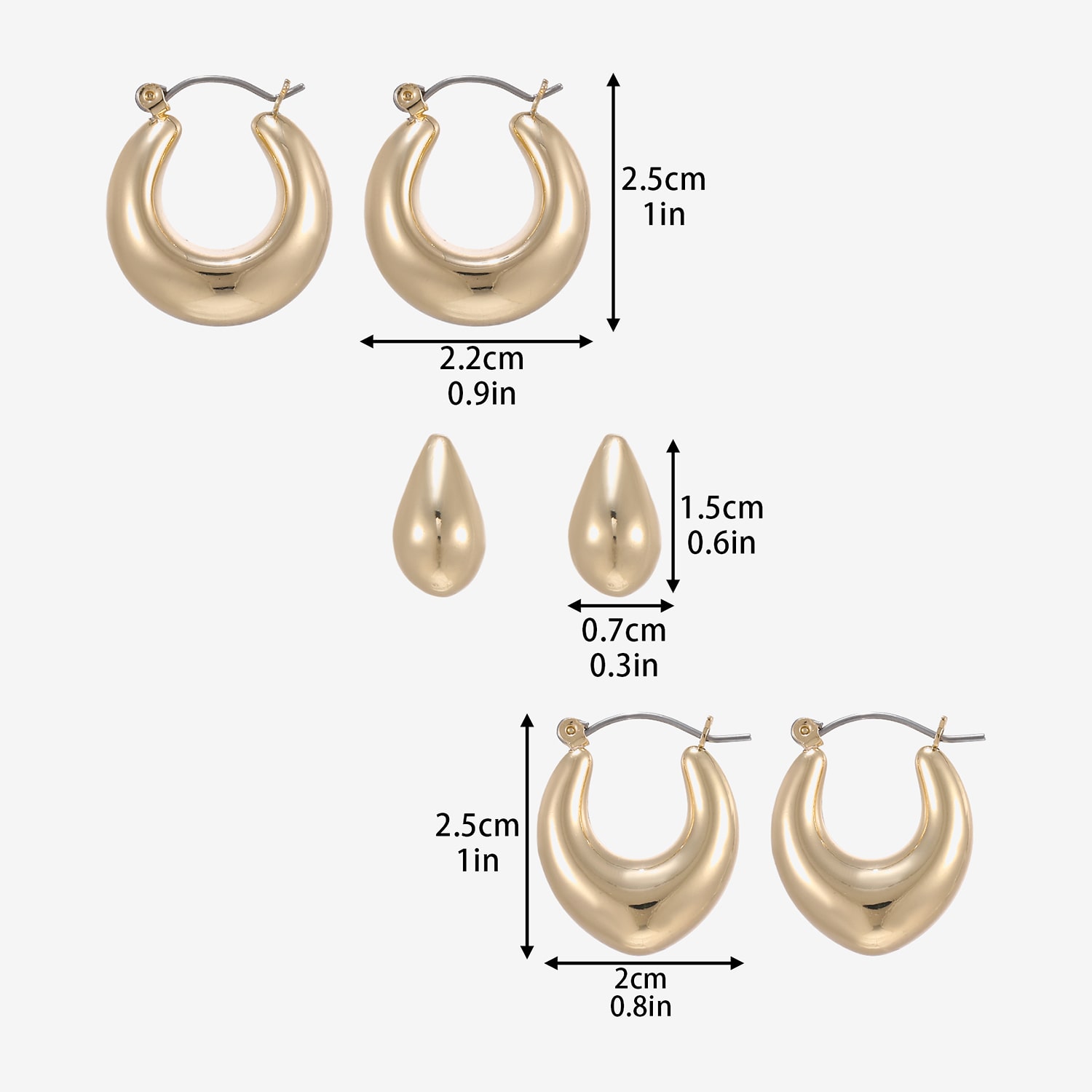 Forever 21 Womens 3-pc. Earring Set