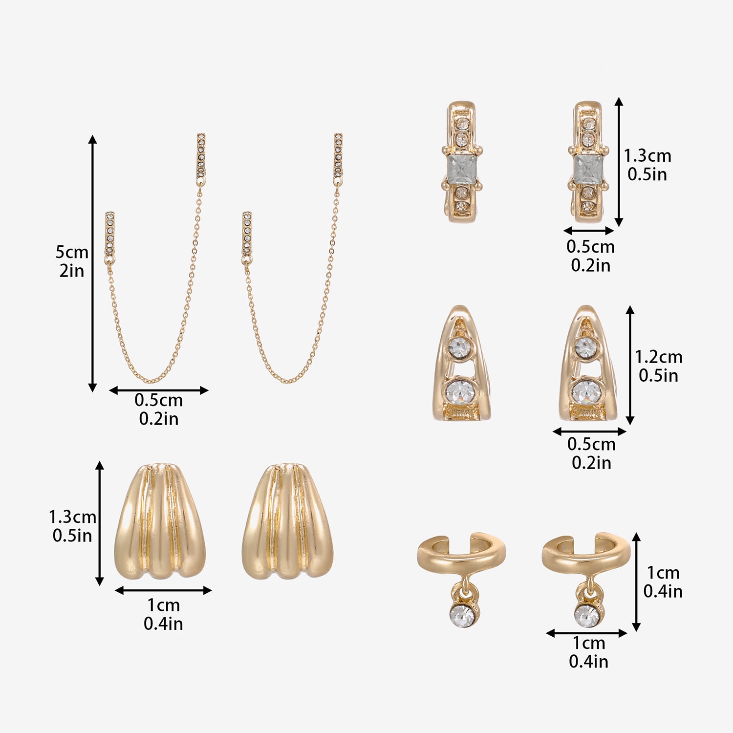Forever 21 Forever21 Womens Glass 5-pc. Earring Set